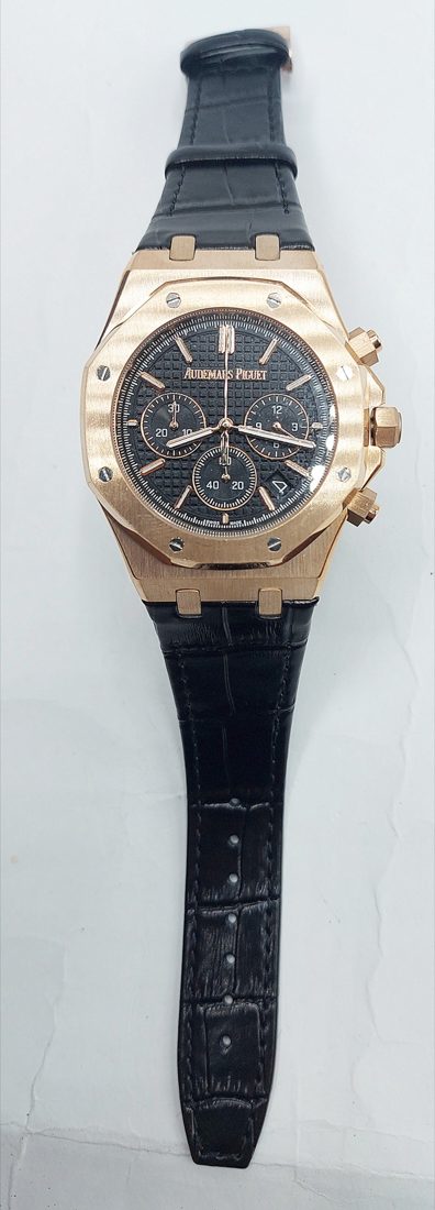 Kolekcija B Ref. ROC-106 — Rose gold, crni remen